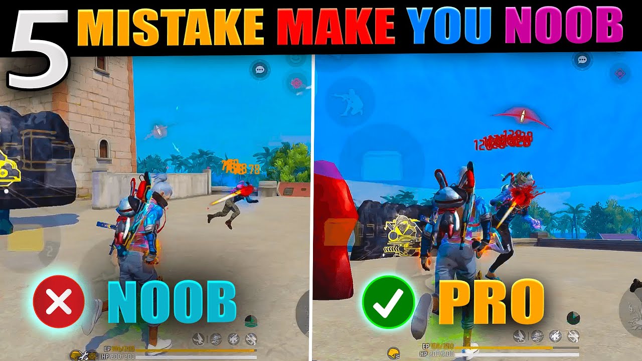 Top 5 Mistakes Make You Noob 🔥| How To Become Pro Player In Free Fire 👽| Improve Your Gameplay