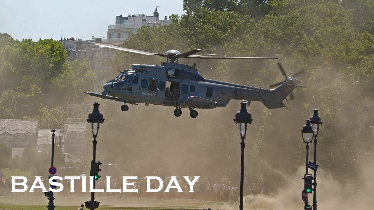 Military helicopters land in Paris