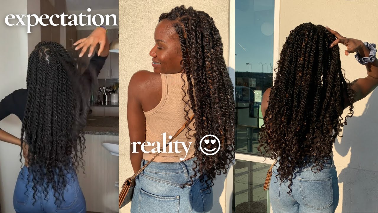 me vs. pinterst hairstyles // goddess marley twist