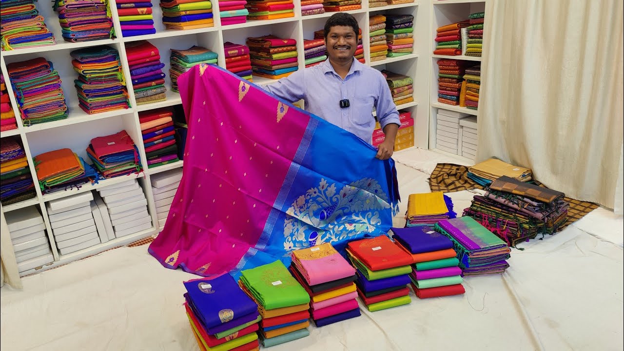 Bangalore Yelahanka Saree Manufacturer | Pure Handloom Silk Sarees | Single Saree Courier Available