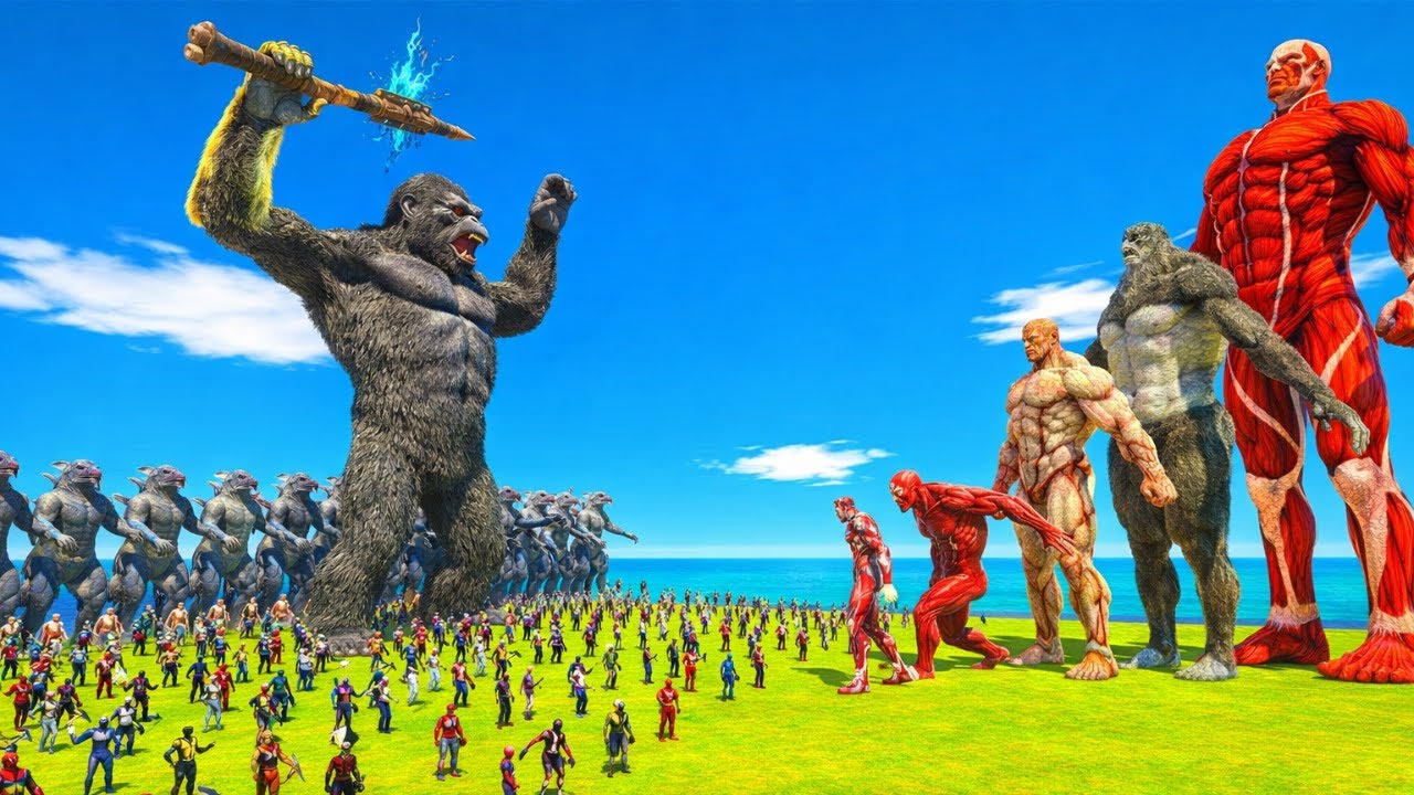 Godzilla and Kong Team Up vs Titans & Superheroes – ARBS Ultimate Battle