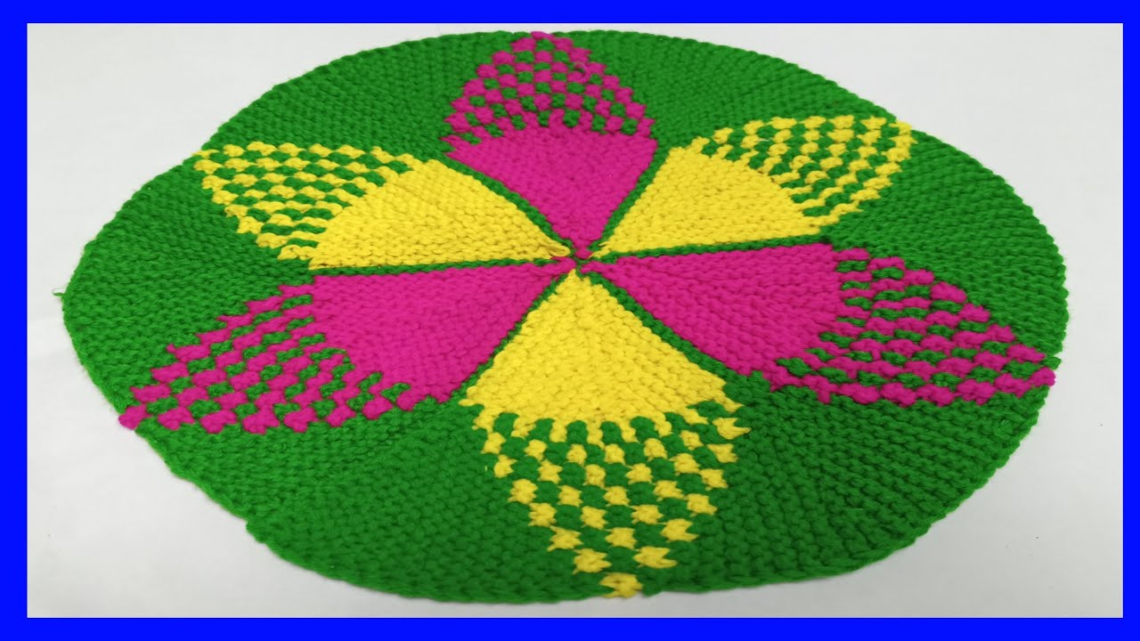 32 Fande Se Banaye Round Shaped Doormat, Doormat, Paydan Banane Ka Tarika @NILIMACREATION18