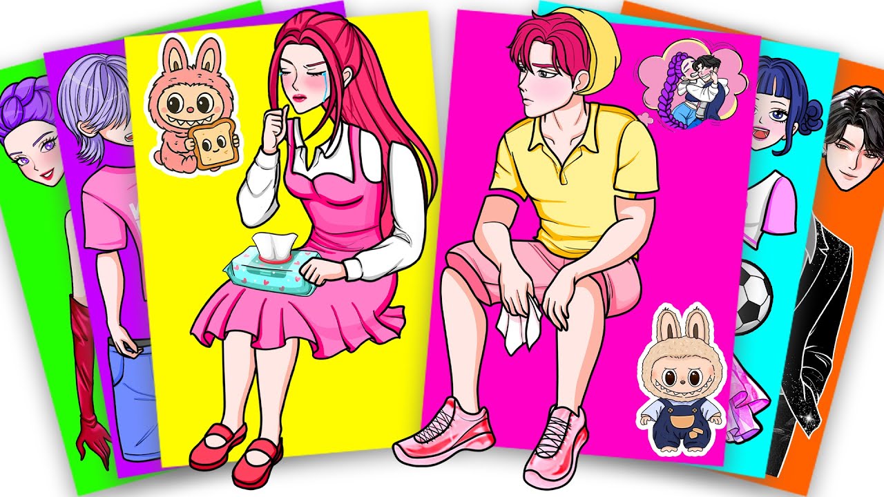 🌸 HUNTRIX MIRA CRYING BECAUSE ABBY SAJA BOYS | KPOP DEMON HUNTER | Sticker Book DIY
