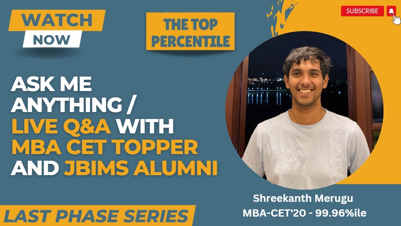 TTPLive with Shreekanth Merugu 99.96%iler MBA CET 2020 | JBIMS Alumni