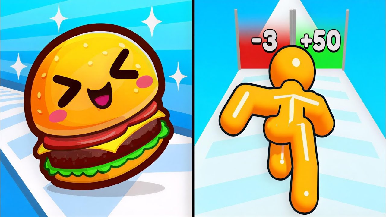 Tall Man Run vs Food Run - Max Levels Unlocked Speedrun Gameplay