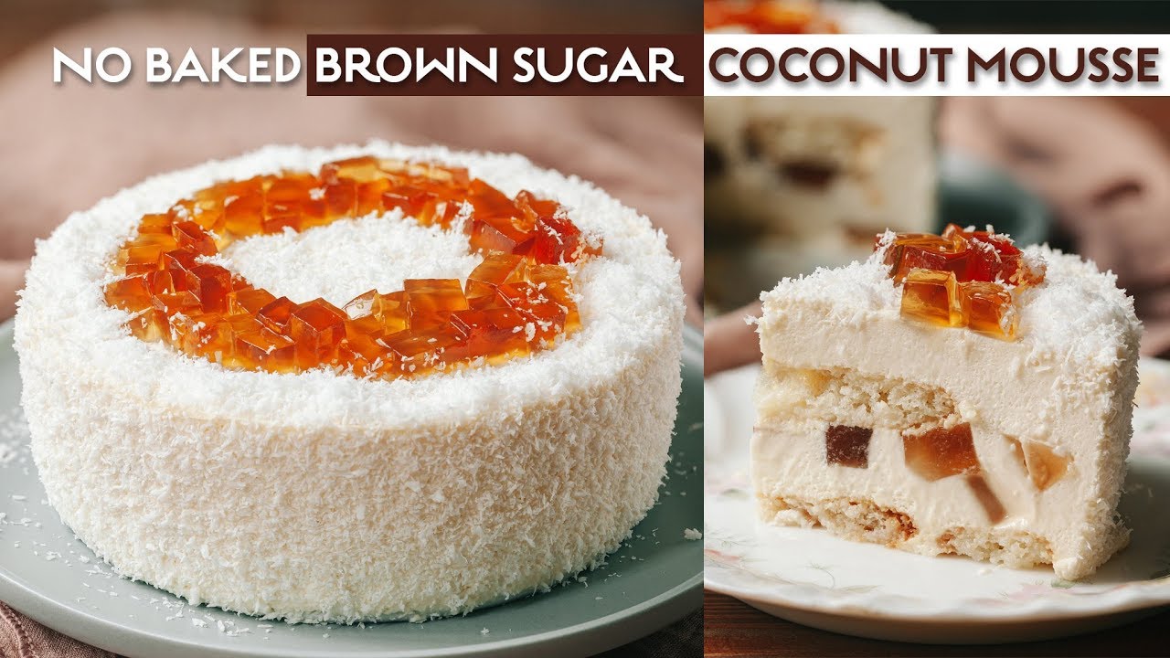 COCONUT MOUSSE with BROWN SUGAR JELLY - MOUSSE THẠCH DỪA ĐƯỜNG ĐEN