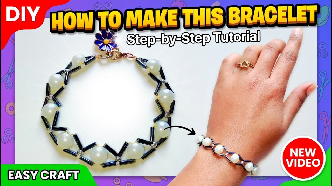 Make This Beautiful Crystal & Pearl Bracelet in 5 Minutes | Easy DIY Beaded Bracelet Tutorial