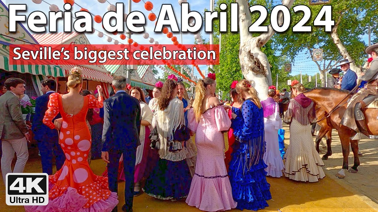 💃🏼Feria de Abril 2024 in 4K 🥂Seville's April Fair Virtual Walk Tour, Spain