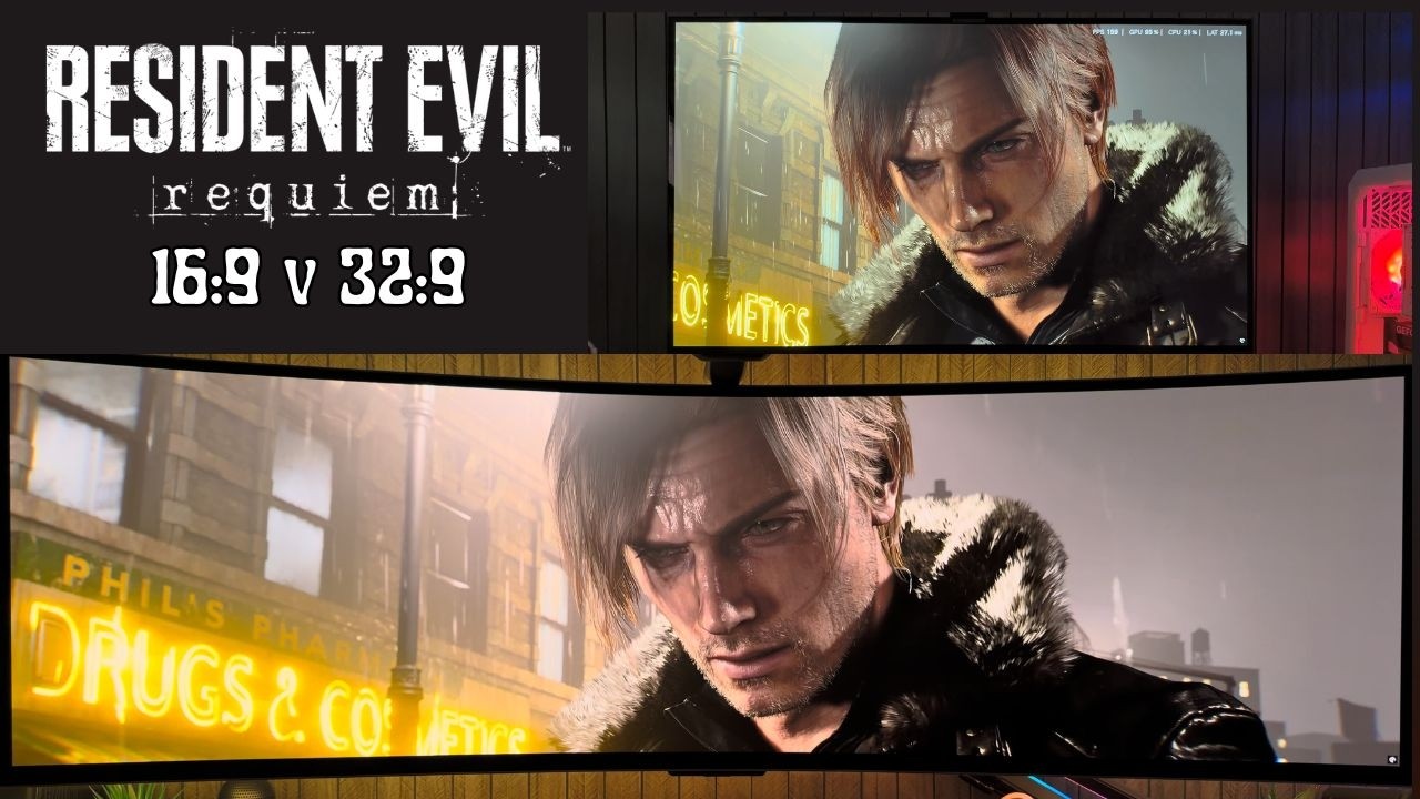 Resident Evil Requiem: 16:9 vs 32:9 Ultrawide | ASUS ROG XG32UCWMG vs Samsung Odyssey G9