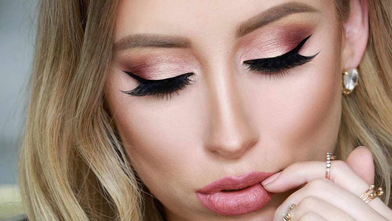 Huda Beauty Rose Gold Palette Makeup Tutorial & Full Foundation Routine