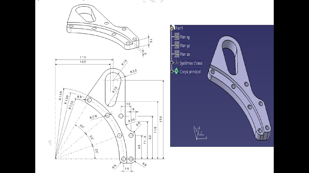 Piece Mâchoire CATIA V5