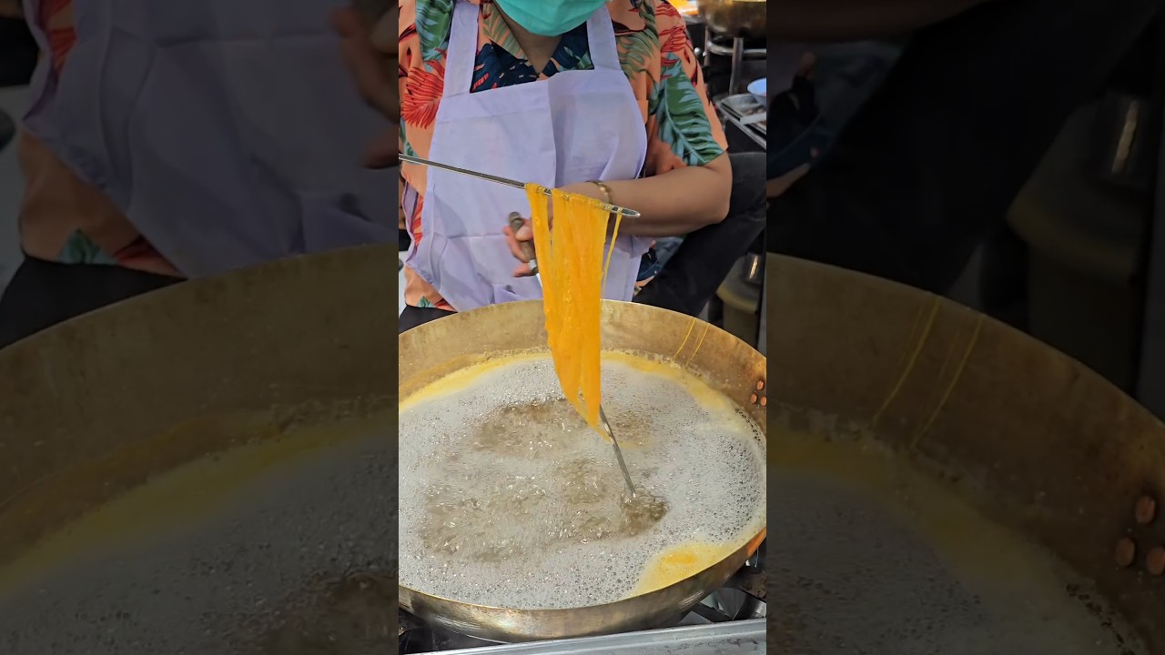 A traditional Thai snack made in a unique way! 'Foi Thong'