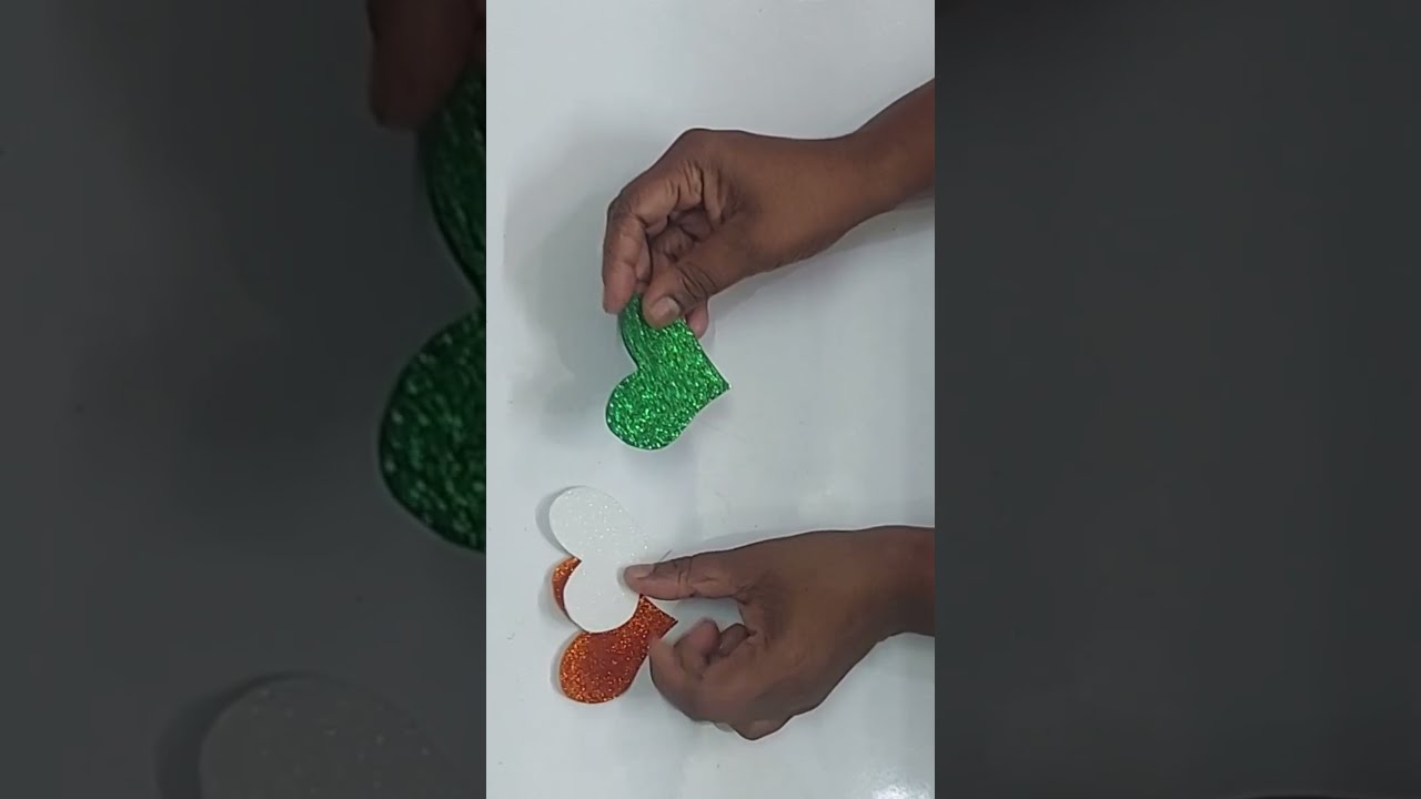 Tricolour headband for independence day and Republic day/ DIY glitter foam heart headband