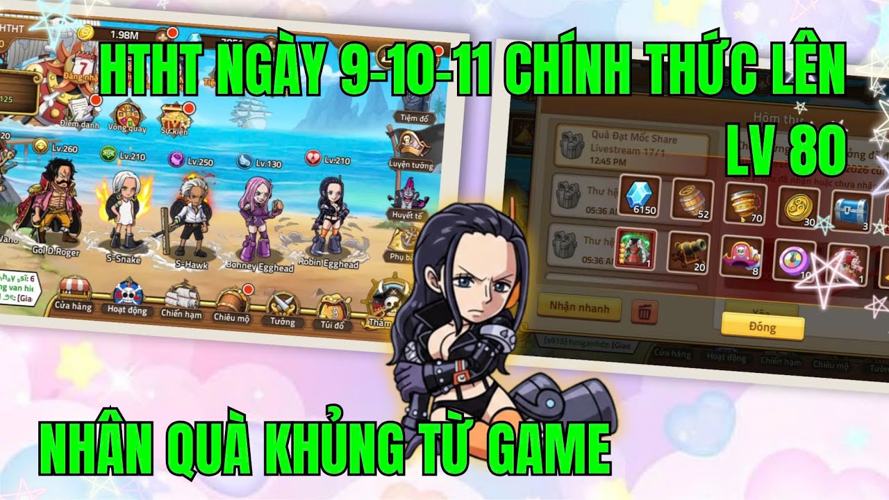HUYỀN THOẠI HẢI TẶC - NGÀY 9-10-11 CHÍNH THỨC LÊN LV 80 | NHẬN QUÀ EVENT SIÊU TO CỦA GAME