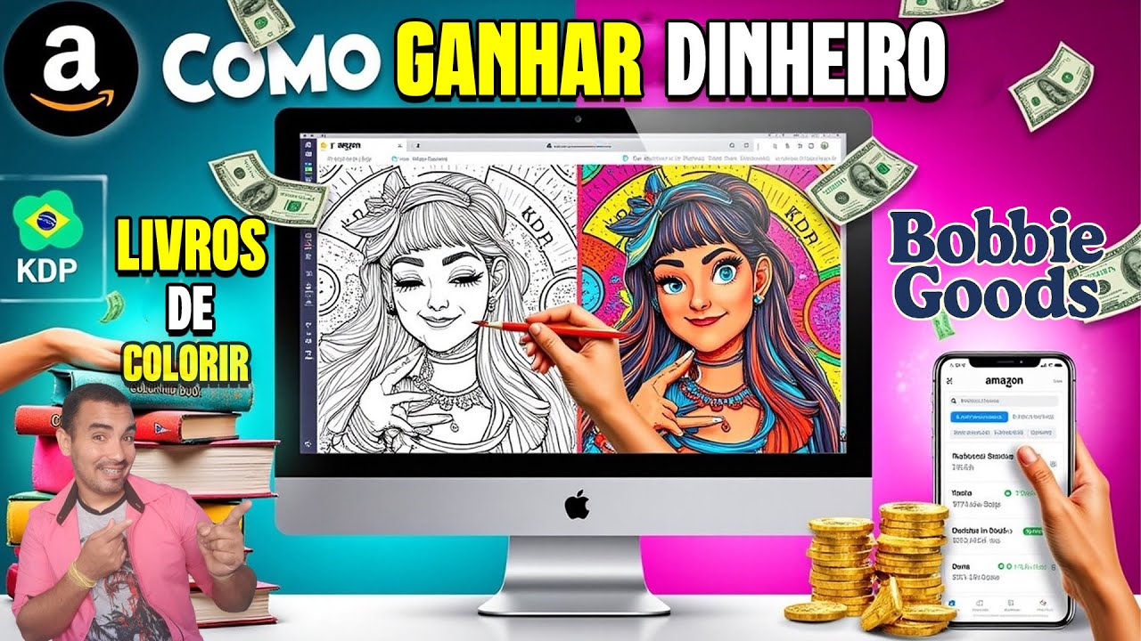 Como Ganhar Dinheiro Criando Livros de Colorir com IA + Canva  Estilo (Bobbie Goods )