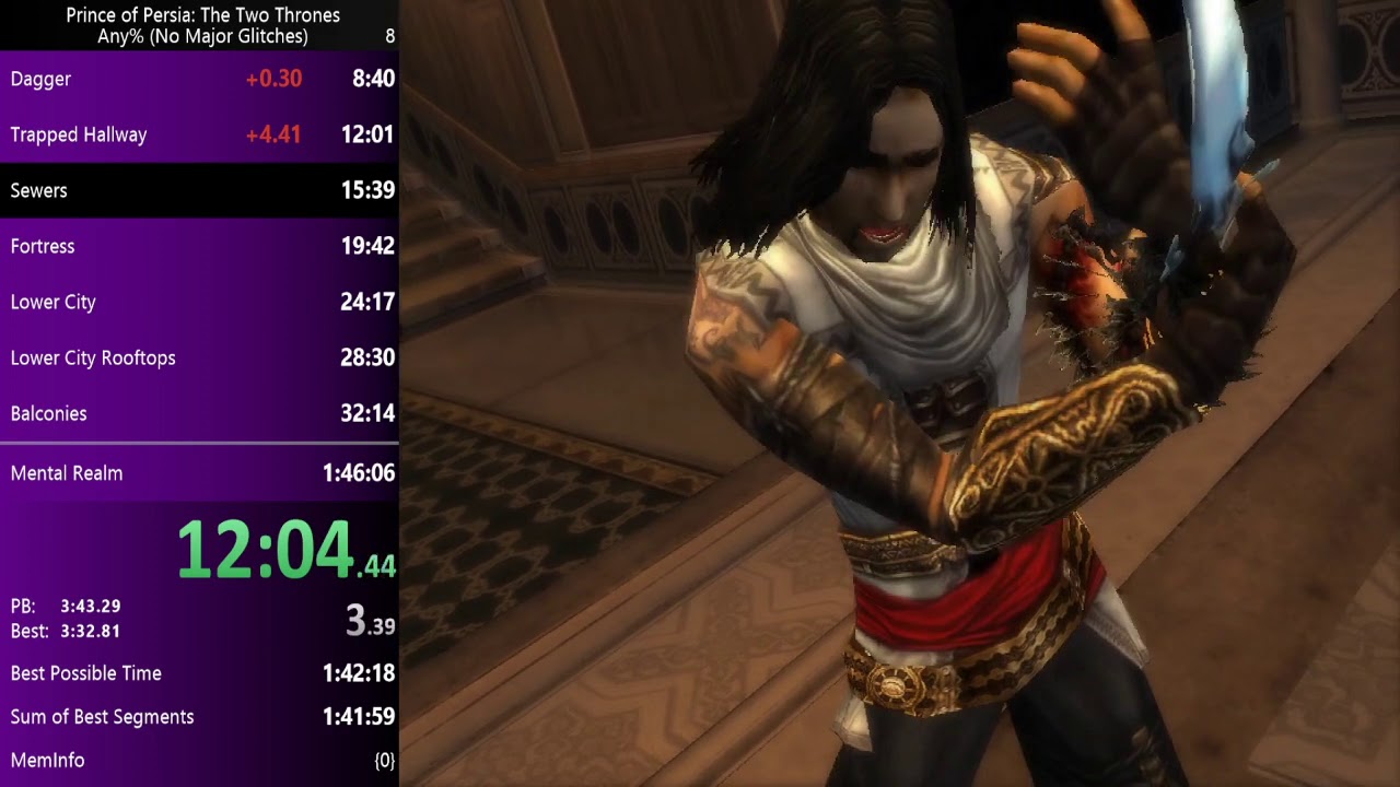 Prince of Persia The Two Thrones: any% No Major Glitches Speedrun in 1:45:34