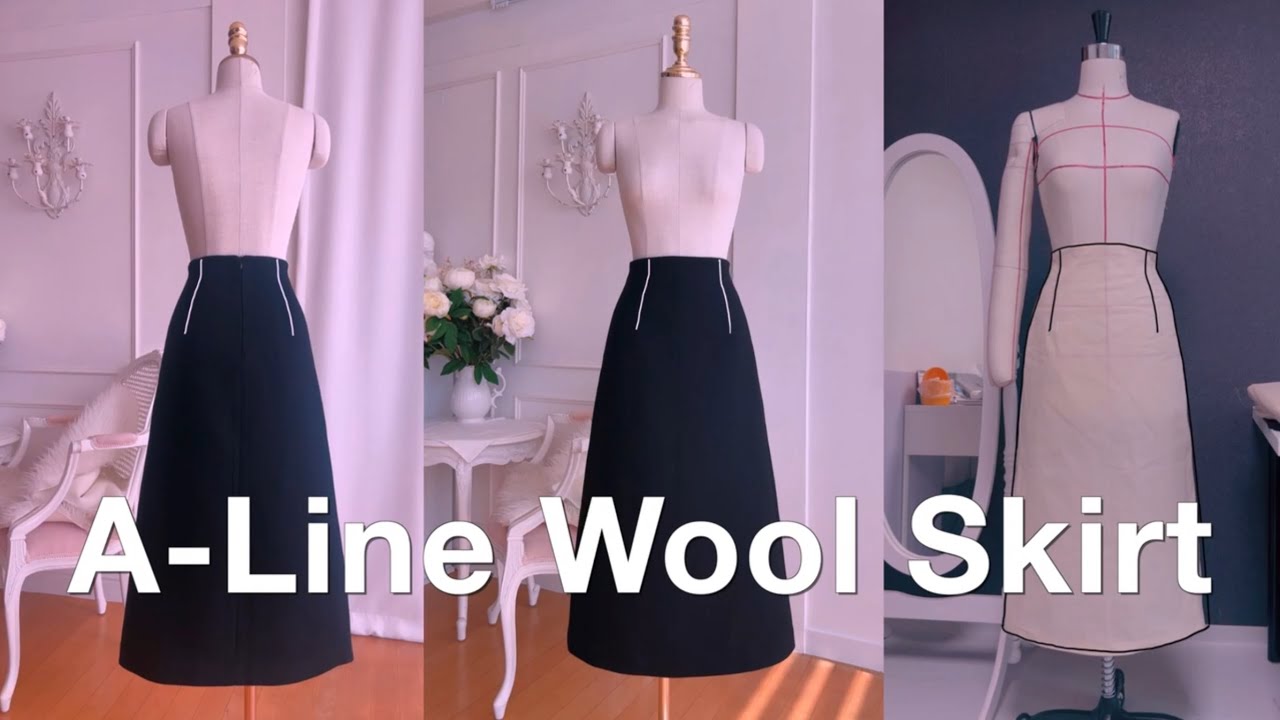 Dior hommage making/ A-Line Black Wool Skirt /sewing tutorial /A 라인 울스커트 만들기 전과정