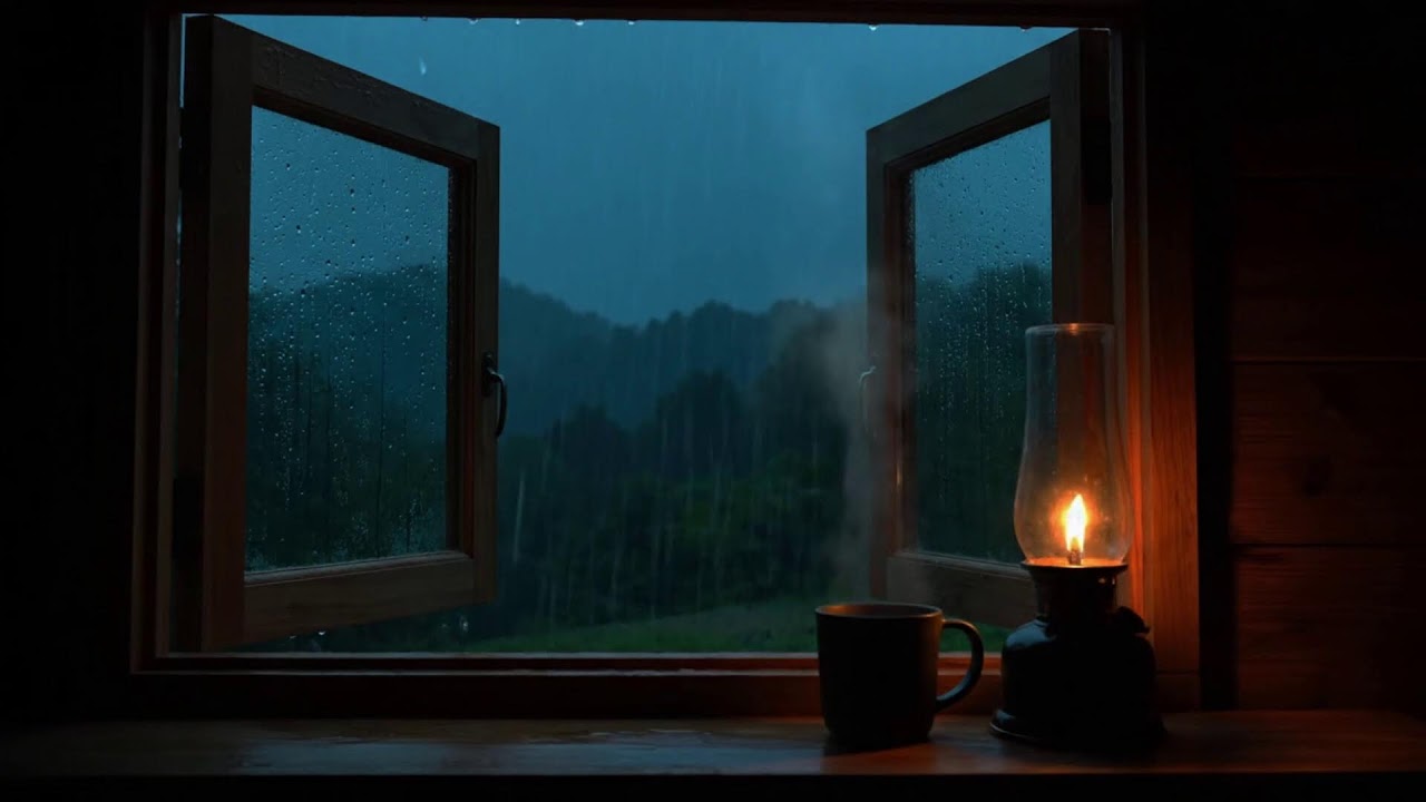 Rain Sound On Window with Thunder SoundsㅣHeavy Rain for Sleep, Study and Relaxation, Meditation