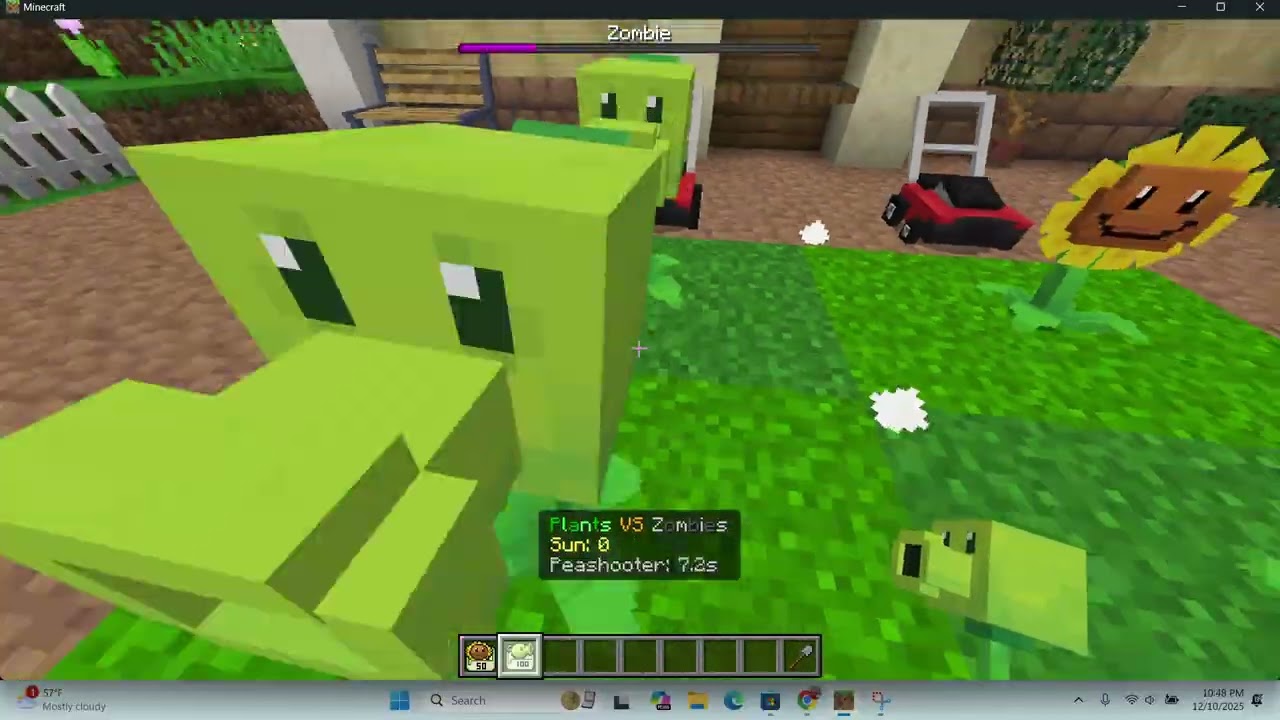 Minecraft PvZ Map (PART 1)  - MC Bedrock! Map Download in Description!