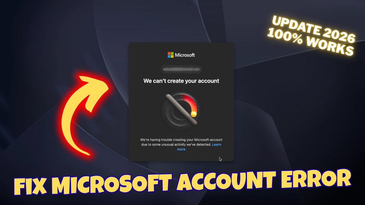 How to Fix We Can&rsquo;t Create Your Account Trouble at Microsoft Account Problem for Xbox Outlook Mail‼️