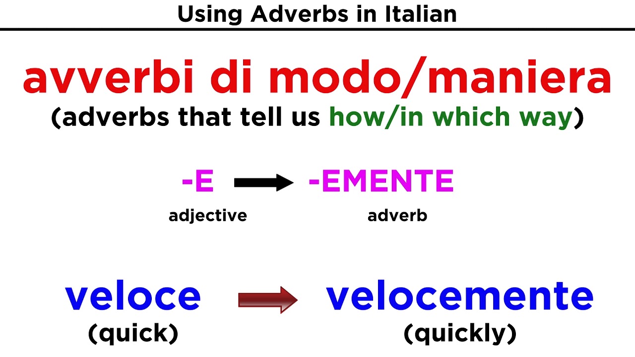 Adverbs in Italian