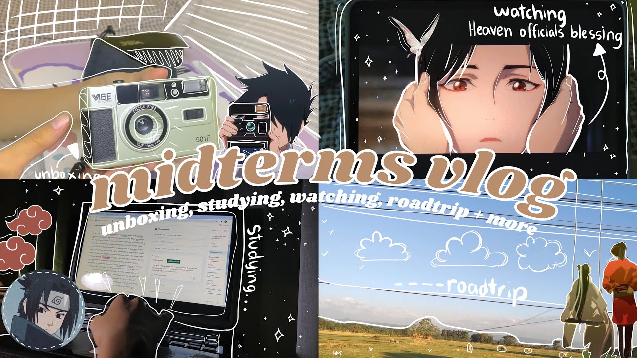 chill 🐝 midterms vlog:📦 unboxing, studying, watching anime, road trip ♡︎l study vlog l Philippines