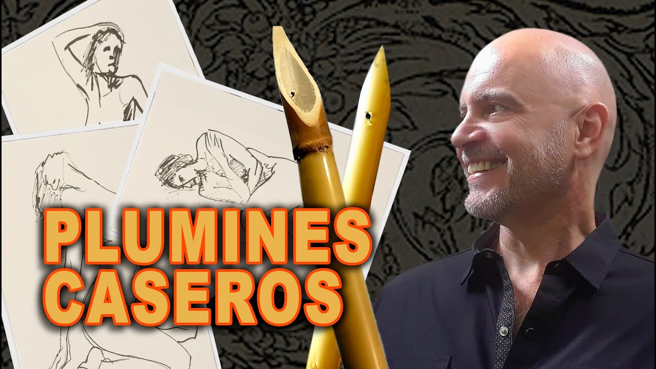 Cómo hacer PLUMINES CASEROS para TINTA CHINA | Te muestro 3 OPCIONES