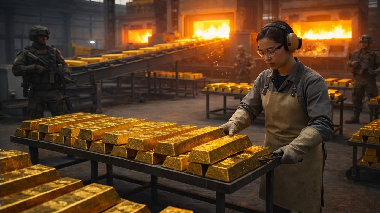 Inside the 24K Gold Factory: How Mining Ore Is Refined Into Gold Bars (Full Process)