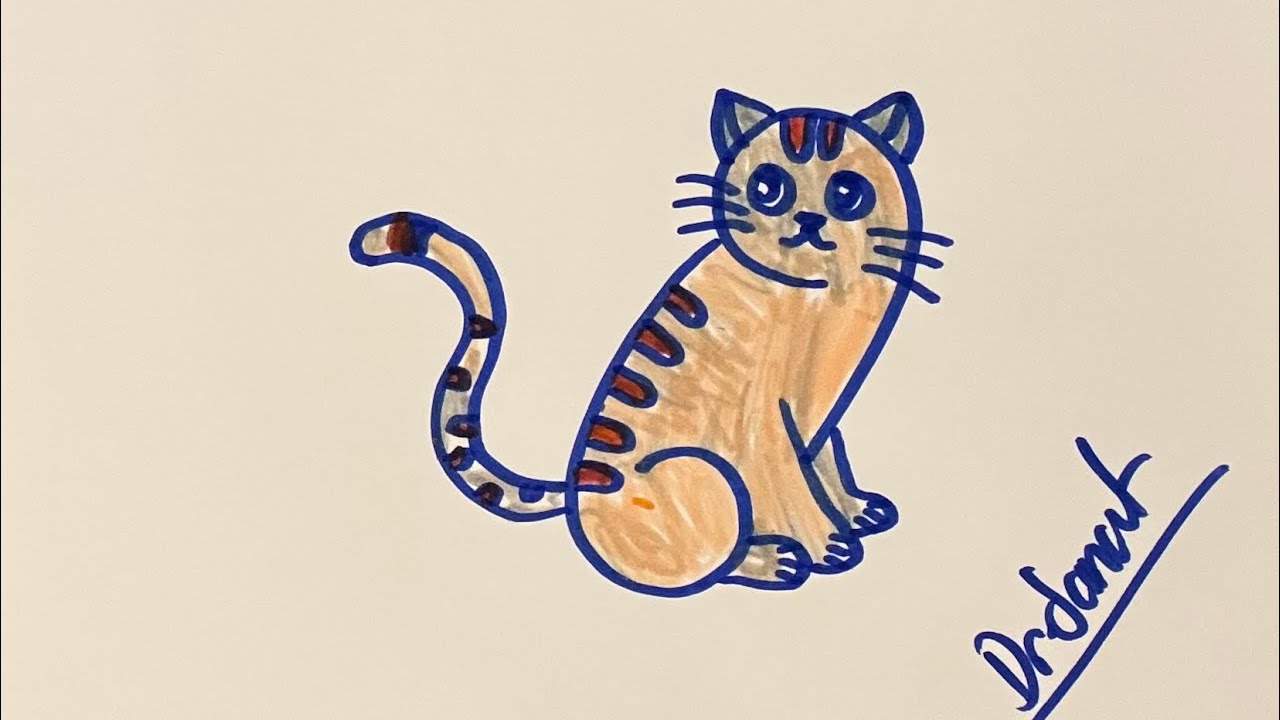 En kolay kedi nasıl çizilir? How to draw a cat? #cat #cats #catshorts #kedi #easydrawing #kolayçizim