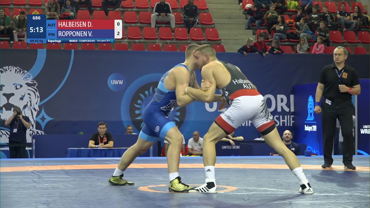 Repechage GR - 82 kg: D. HALBEISEN (AUT) v. V. ROPPONEN (FIN)