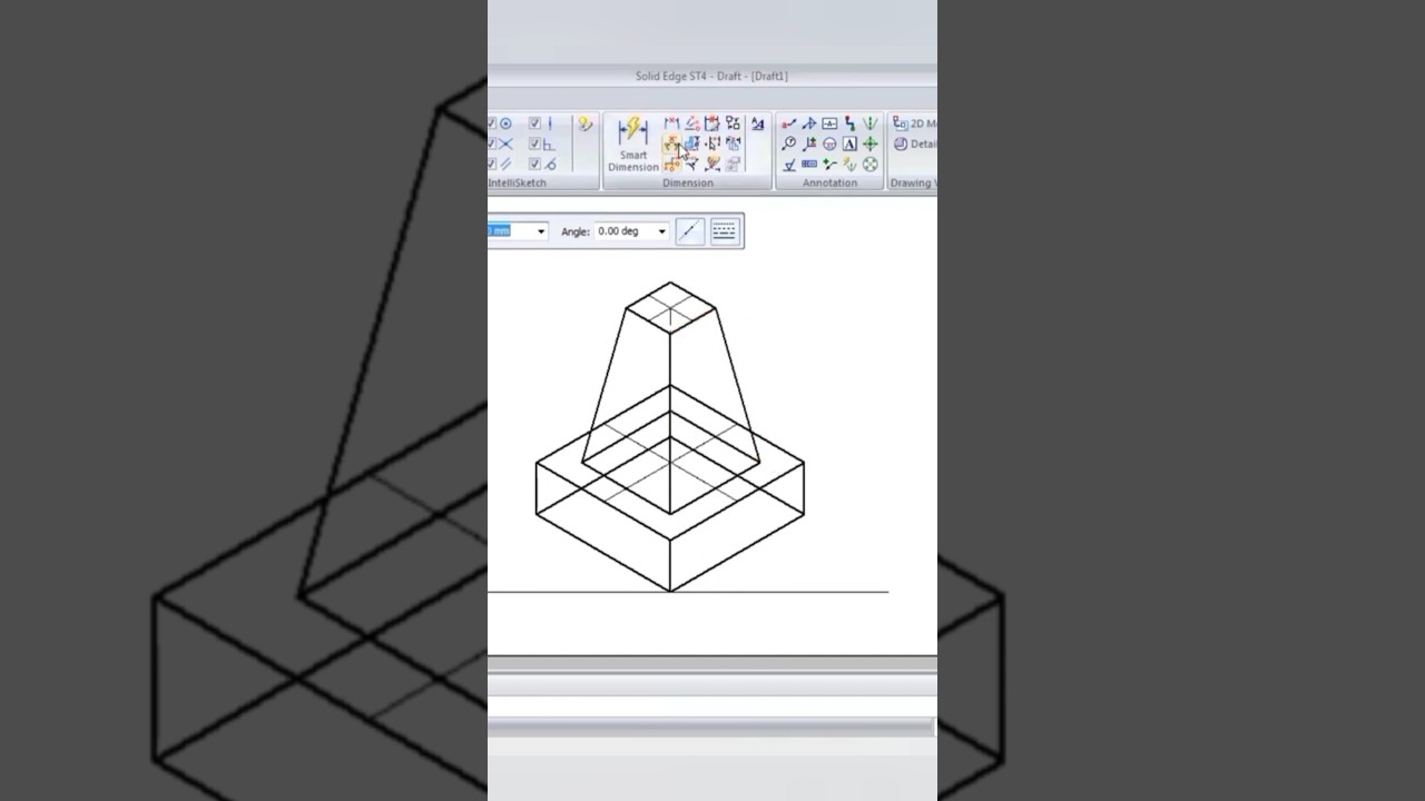 Frustum of Square Pyramid in Isomertric Projection #caed #isometric