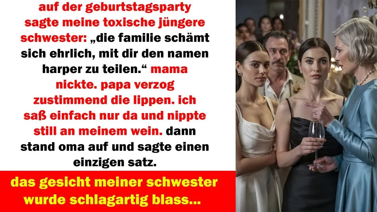 meine schwester demütigte mich vor allen gästen doch dann stand oma auf und sprach die wahrheit