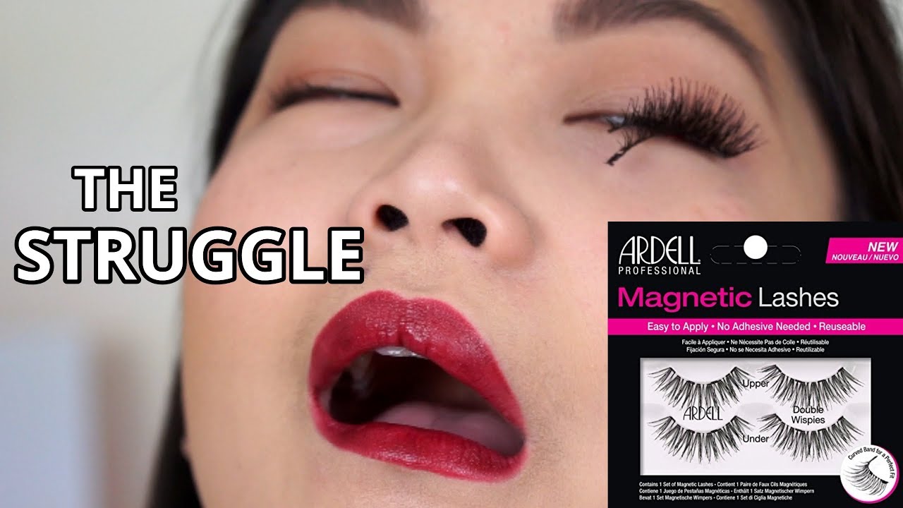 TRY ON ARDELL MAGNETIC LASHES | FULL DAY WEAR TEST | DOUBLE WISPIES