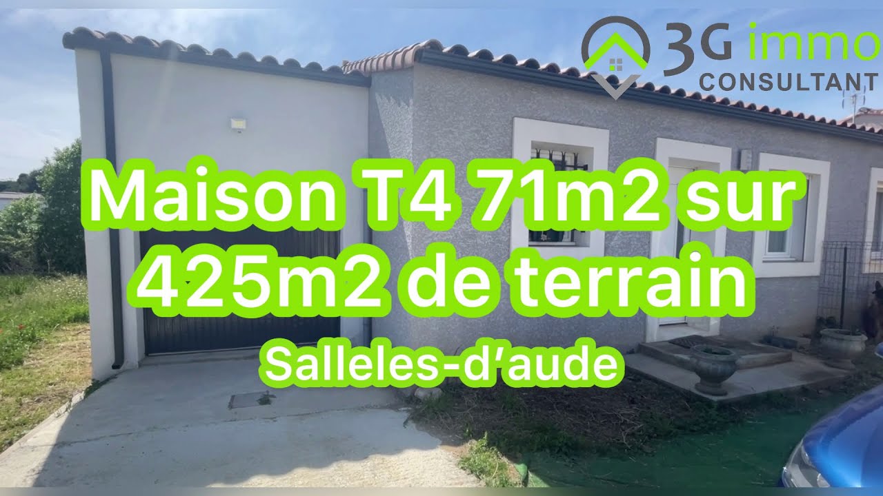 Maison plain-pied T4 de 71 M2 - Sallèles d’Aude