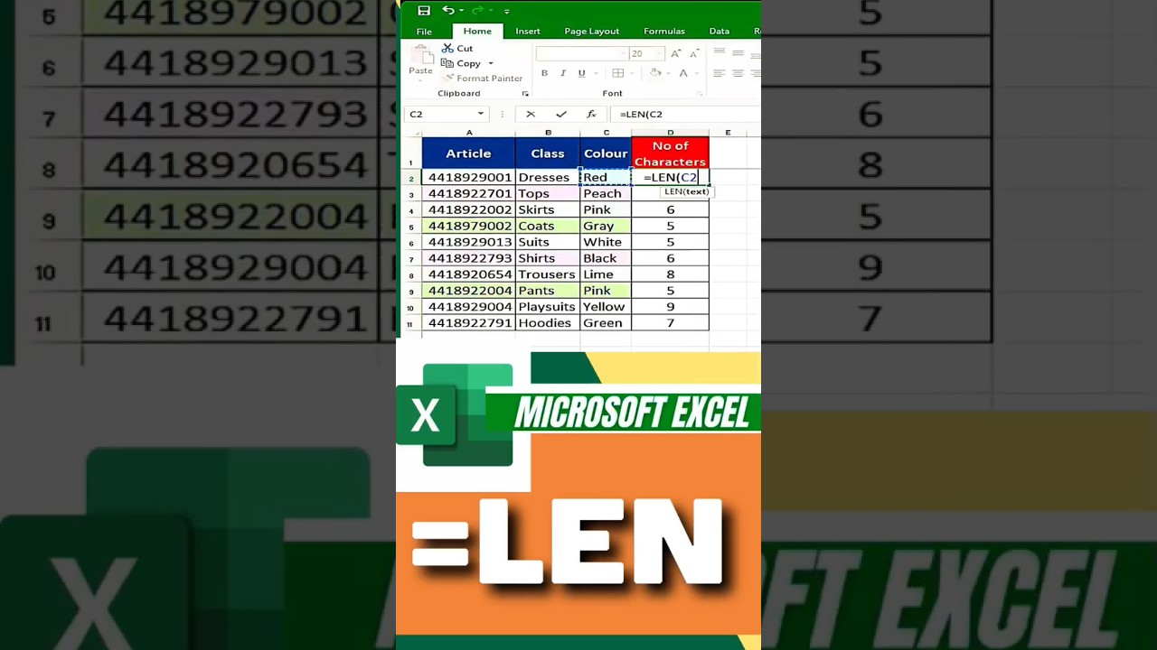 LEN FUNCTION In Excel | Excel Tutoring | Excel Shortcut | Excel Tricks and Tips
