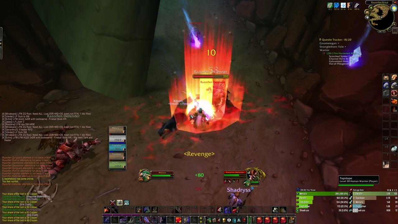 WoW Classic Anniversary: Razorfen Kraul (Warrior Tank PoV)