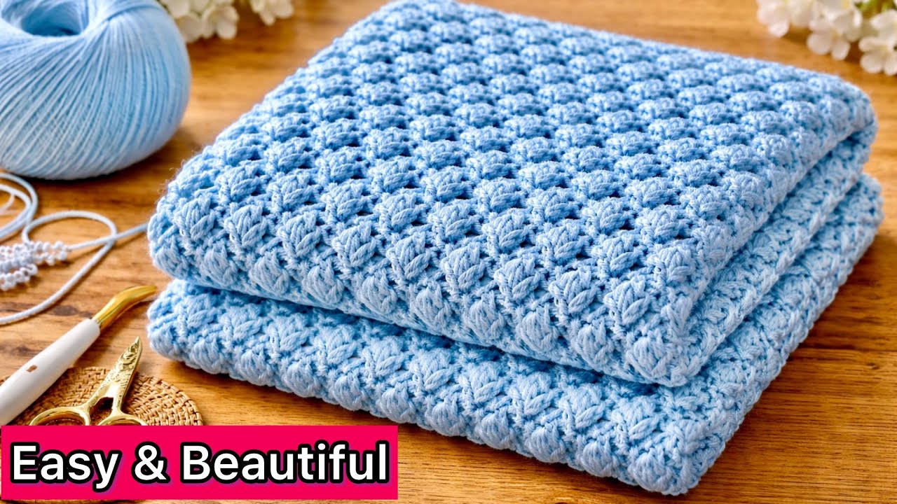 NEW!⚡️❤️ Super Easy Crochet Baby Blanket Pattern for Beginners (Step by Step)