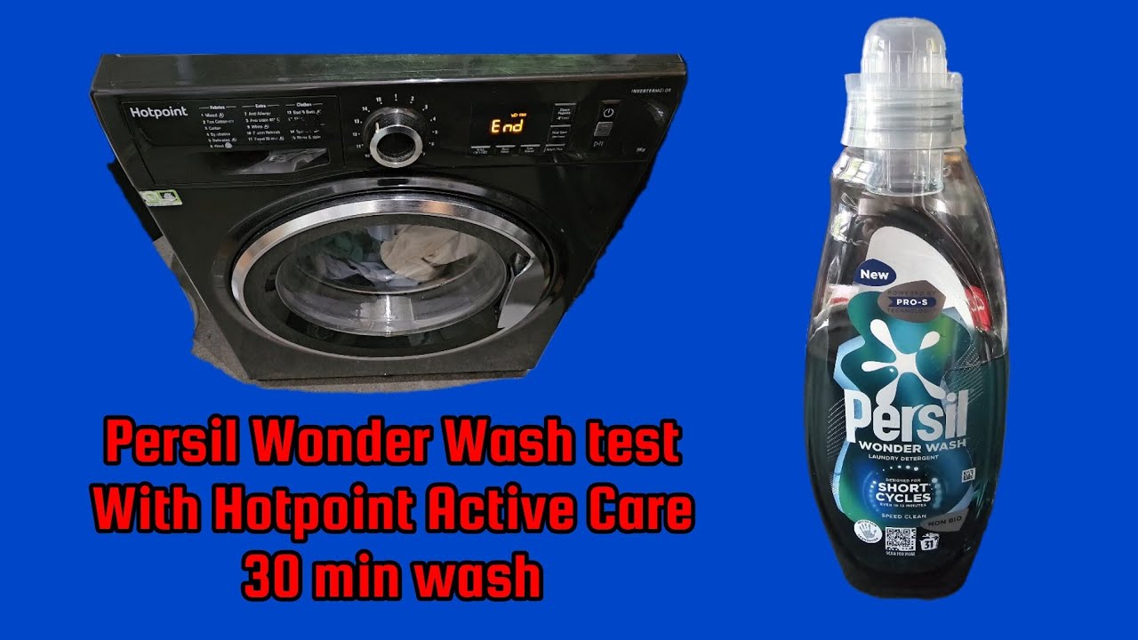 Тест стирки Persil Wonder Wash с циклом Hotpoint Active Care 30 минут