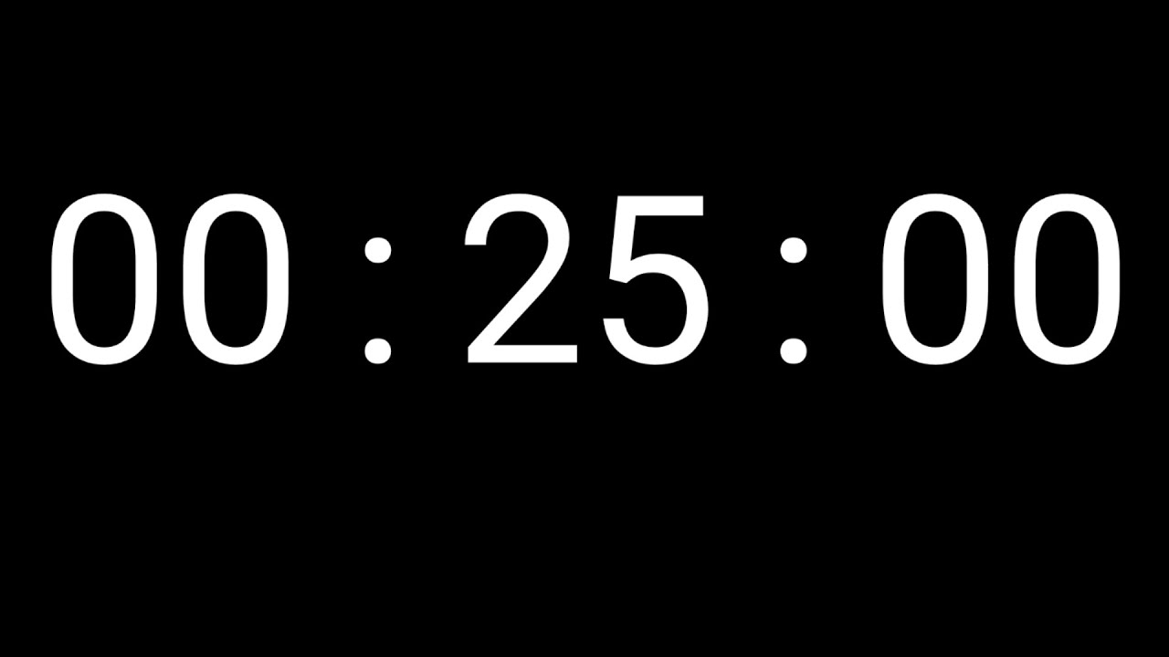 25 Minutes Countup Timer For Study 