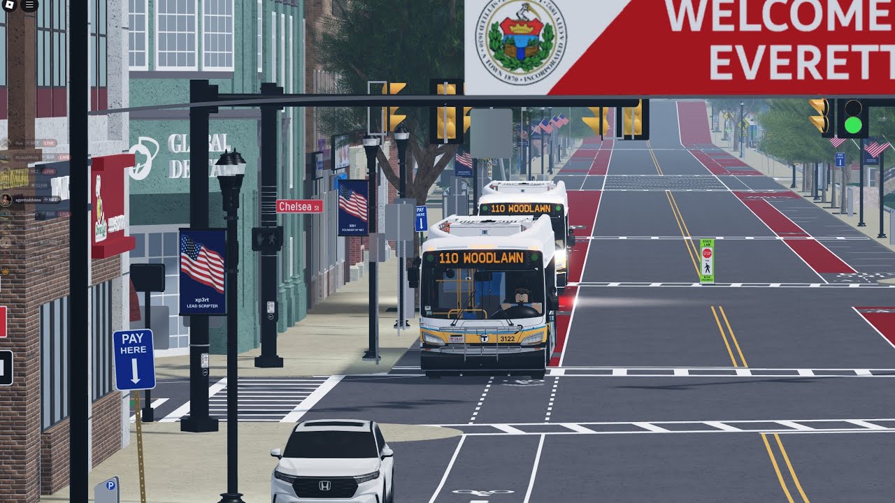 Boston Bus Simulator l Route 110 Wellington - Woodlawn l 2020 New Flyer XDE40 Series l (MBTA Roblox)