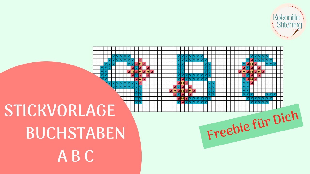 Kreuzstich Stickvorlage Buchstaben ABC...Freebie🌸😀