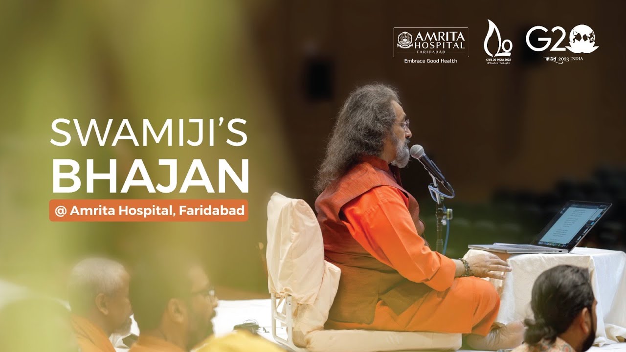Tonight, an eager crowd gathered to enjoy Swamiji's Satsang, Bhajans at Amrita Hospital Faridabad.