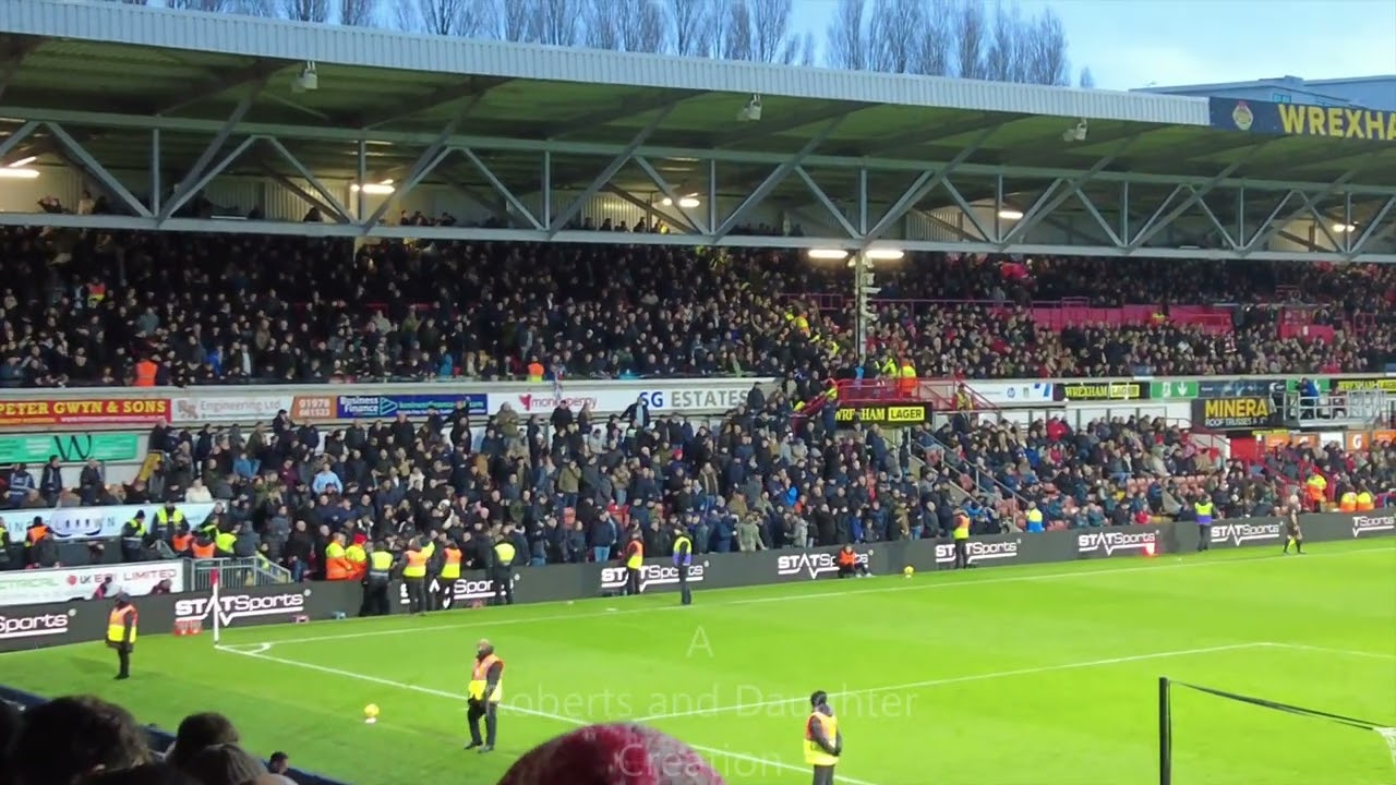 @MillwallFC fans celebrating their second goal at @WxmAFCofficial - Wrexham 0 v Millwall 2
