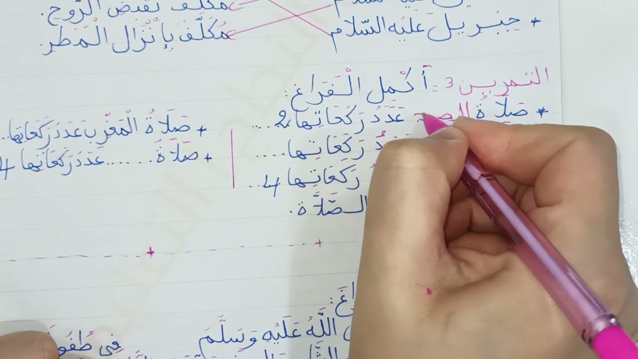 اختبار الفصل الثاني في مادة التربية الإسلامية السنة الثالثة ابتدائي