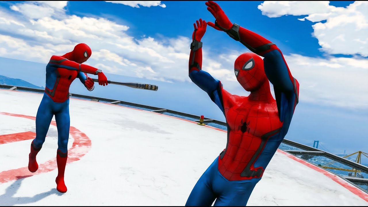 SPIDERMAN CRAZY JUMPS/FALLS & INSANE Baseball Bat #11 (GTA 5 Spider-Man Fails)