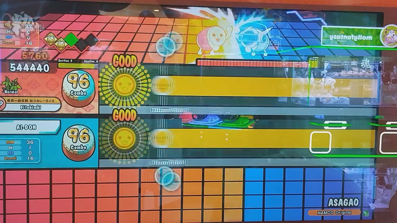 Taiko no Tatsujin(太鼓の達人)-アサガオ Normal Full combo(AI Battle)