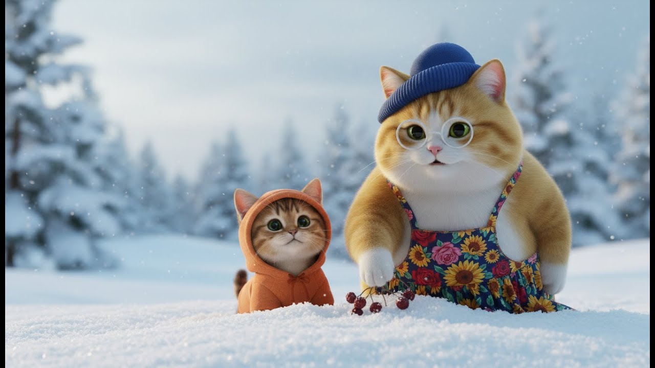 Story Cat: Mama Cat’s First Meal in the Coldest Place on Earth - Finding Frozen Berries