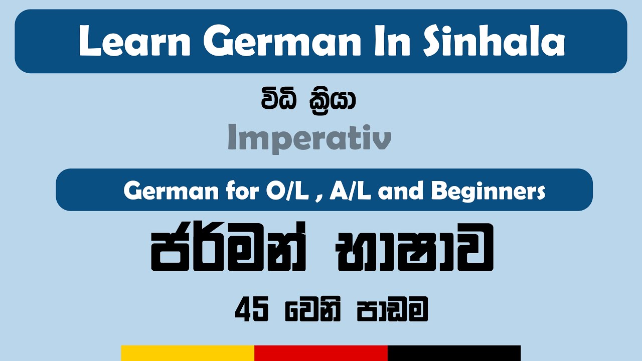 Imperativ (විධි ක්‍රියා) | Imperative | German for beginners | sinhala lesson | learn german