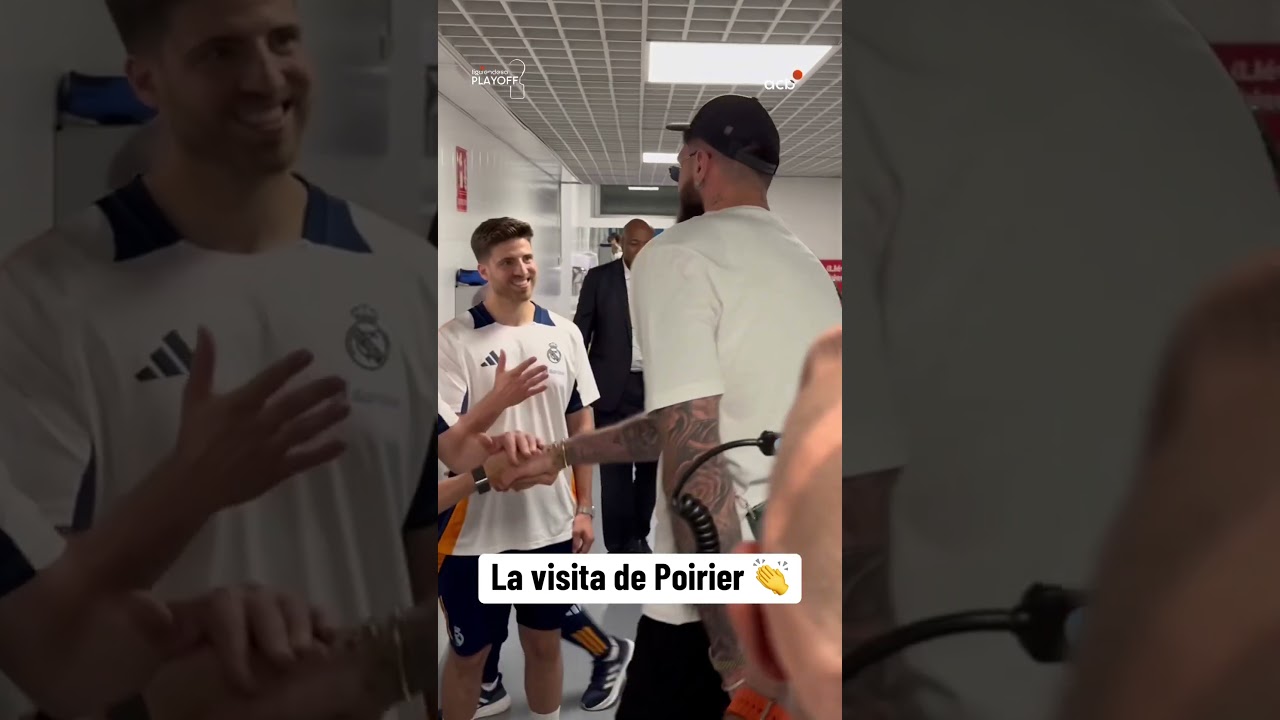 &iexcl;La visita de VINCENT POIRIER al vestuario del REAL MADRID! | #PlayoffLigaEndesa