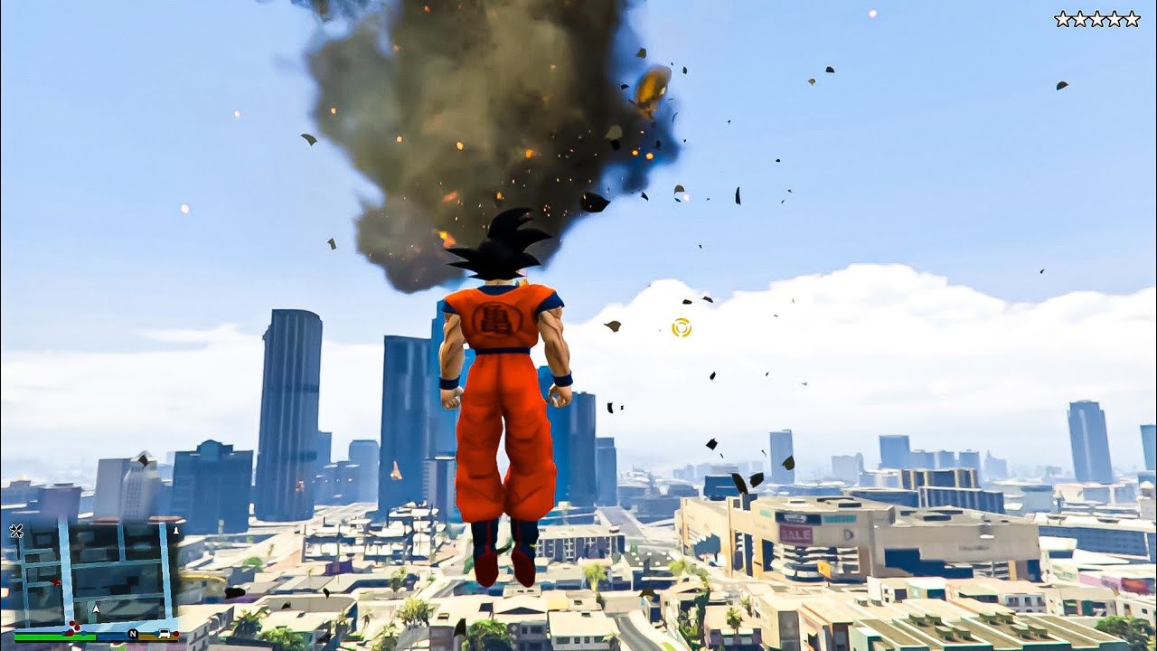 GOKU vs 5 STAR POLICE 💥 GTA 5 Anime Mod | Ultra Instinct Unleashed